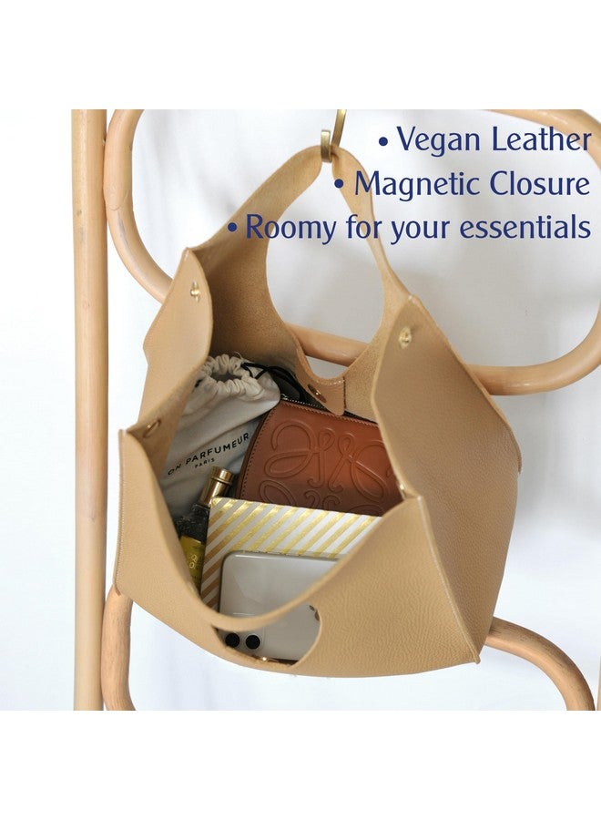 Hoxis Vintage Minimalist Style Soft Pu Leather Handbag Clutch Small Tote (Nude) - Image 3