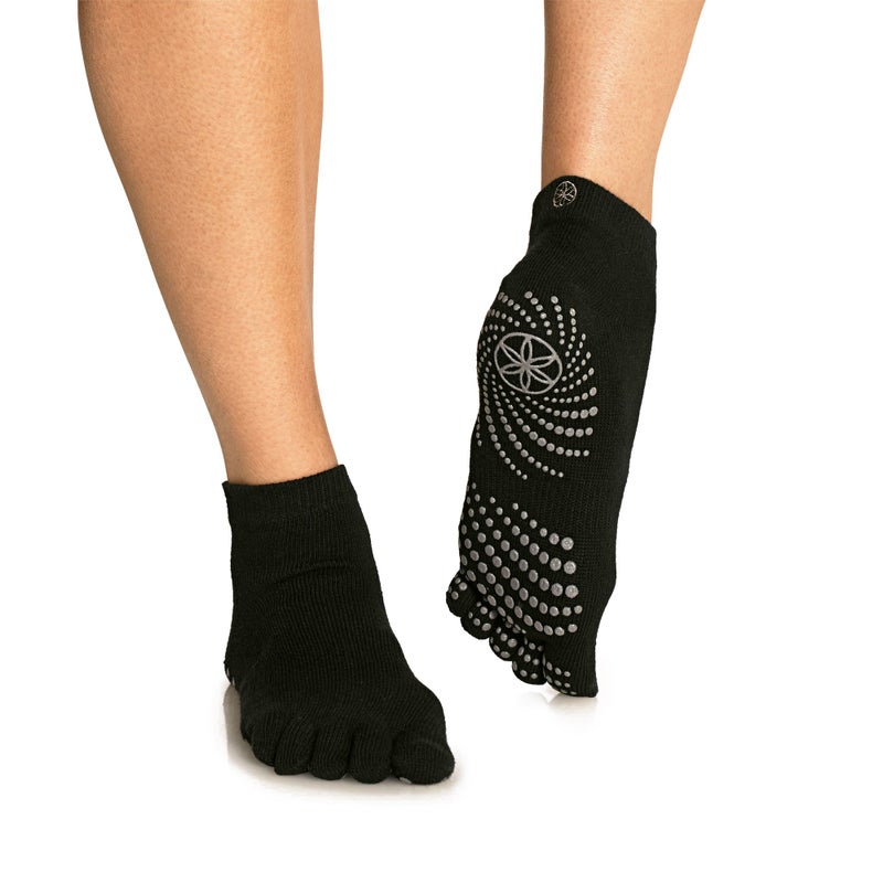 Gaiam 0552204 Grippy Yoga Socks BlackGrey MediumLarge - Image 2