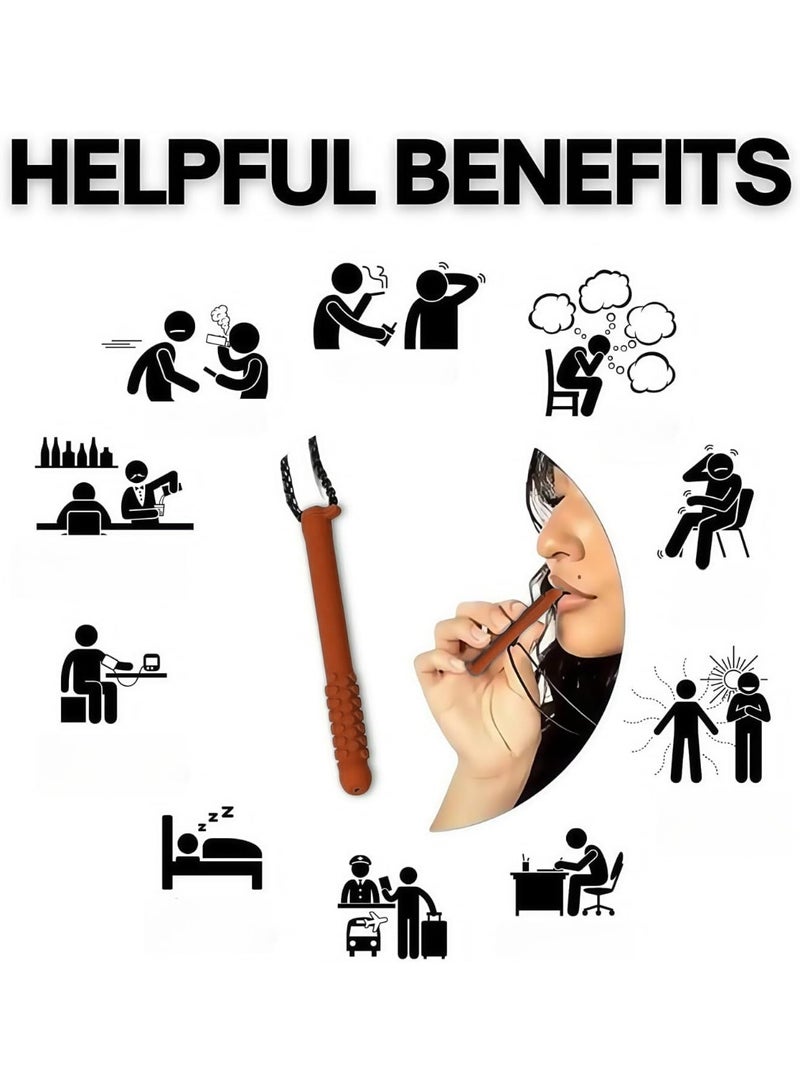 3-PCS Essential Oil Breather，Breathable Silicone Chew Stick，Decompression Creative Respirator, Relieve Tension and Stress and Improve Concentration（Cola flavor） - Image 2