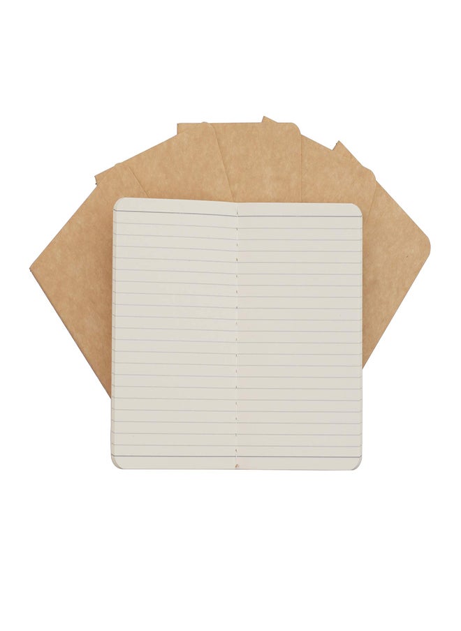 Excefore - Pocket Notebook 6 Pack Softcover Mini Notebooks 3.5" x 5.5" Kraft Brown Notebook Small Memo Notepad for Men Women Kids Traveler Author 30 Sheets60 Lined Pages College Student Homework Book - Image 1