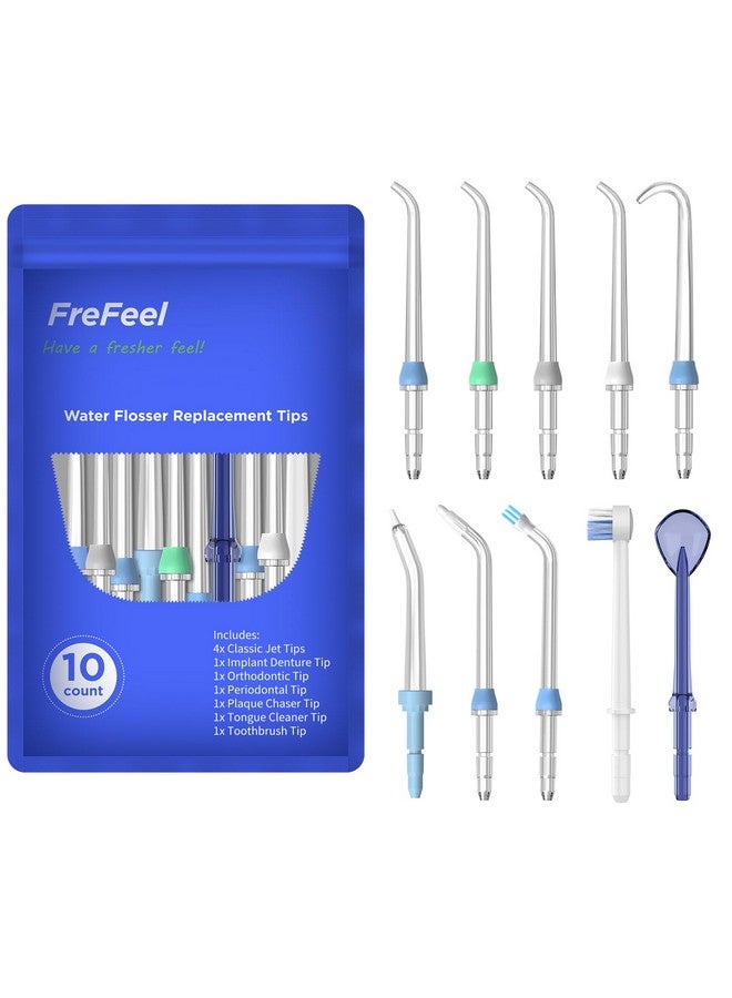 FreFeel Replacement Heads for Waterpik, Replacement Picks for Water Pik Water Flosser (10 Tips) - Image 1