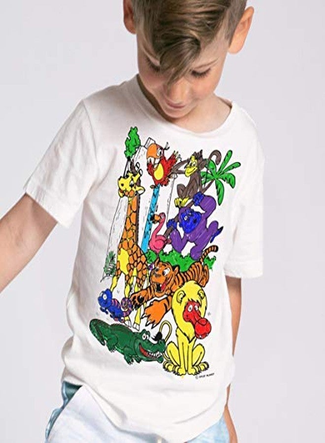 Splat Planet Color in Zoo, Safari and Jungle Animals T-Shirt with 10 Non-Toxic Washable Magic Pens for Age 3-4 - Image 3