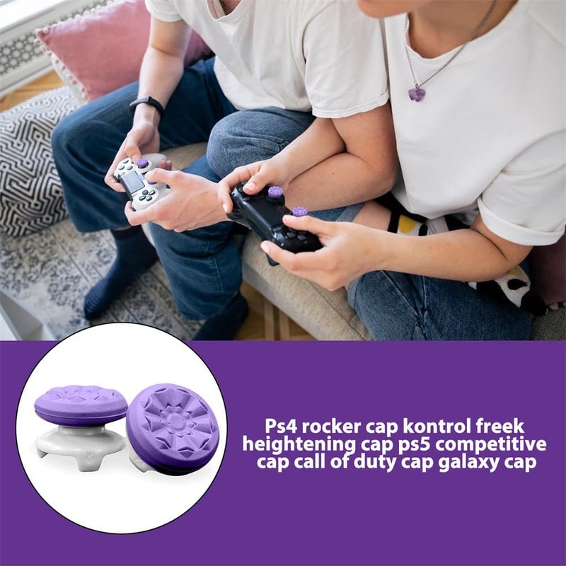 YARDHOBI FPS Freek Galaxy Purple for PlayStation 4 (PS4) and PlayStation 5 (PS5), Performance Thumbsticks, 3D Texture Thumb Grip Stick Joystick Thumbstick, Thumbstick Extender for PS5 (1 High-Rise, 1 Mid-Rise) - Image 4