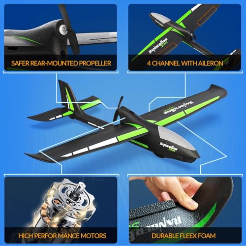 VOLANTEXRC RC Plane, 4CH Remote Control Glider Airplane RTF with 6-Axis Gyro, 3 Modes & Aerobatics Easy to Fly, 2.4GHz Radio Controlled Aircraft for Beginners& Adults, Ranger600 Stunt, Black - Image 5
