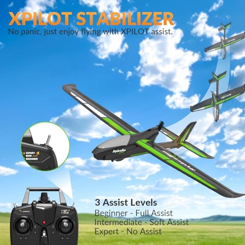 VOLANTEXRC RC Plane, 4CH Remote Control Glider Airplane RTF with 6-Axis Gyro, 3 Modes & Aerobatics Easy to Fly, 2.4GHz Radio Controlled Aircraft for Beginners& Adults, Ranger600 Stunt, Black - Image 2