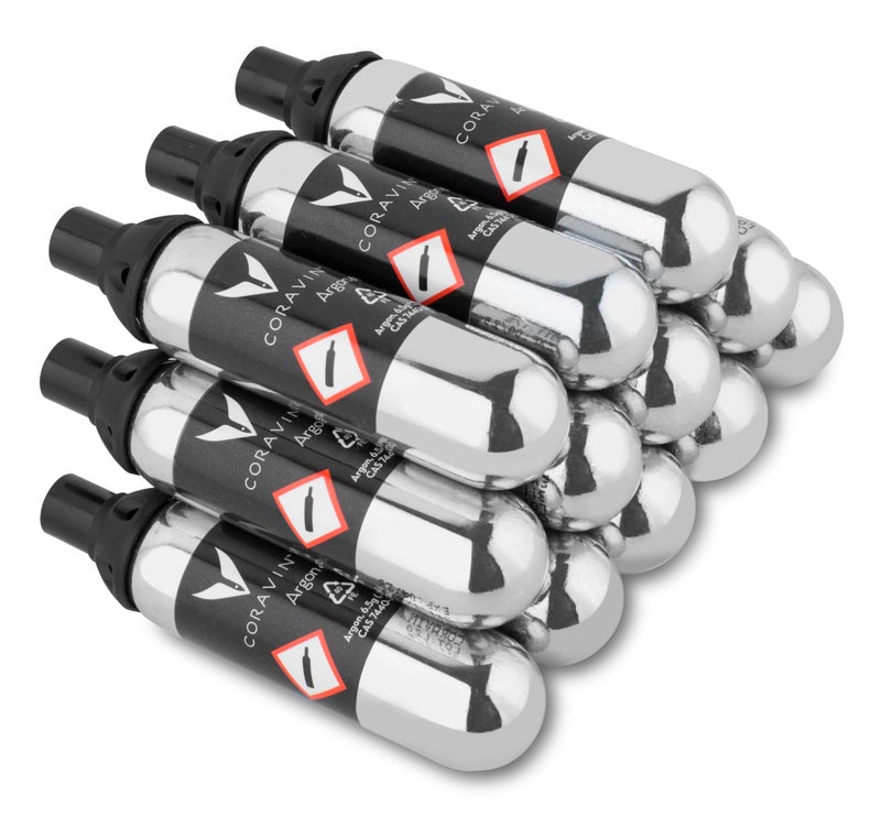 Coravin Pure Argon Capsules - 12 Pack - Wine Argon Gas Cartridges - Image 1