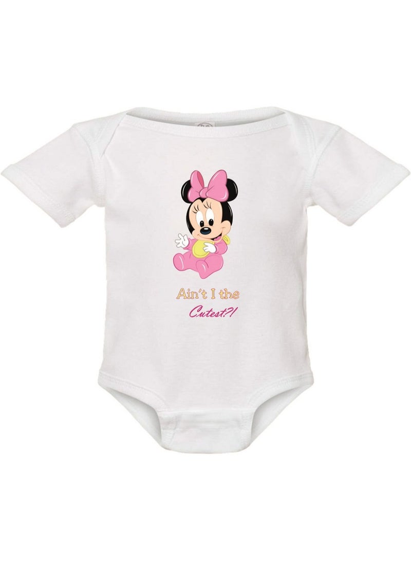 Pikkaboo Minnie Mouse Baby Bodysuit Onesie, 0-3 months - Image 1