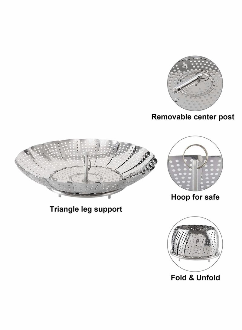 KASTWAVE Lakobos Steamer Basket Stainless Steel Instant Pot Accessories, for Food and Vegetable, Premium Expandable Steam Basket to Fit Various Size Pots Medium (6.1" to 10.5") - Image 5