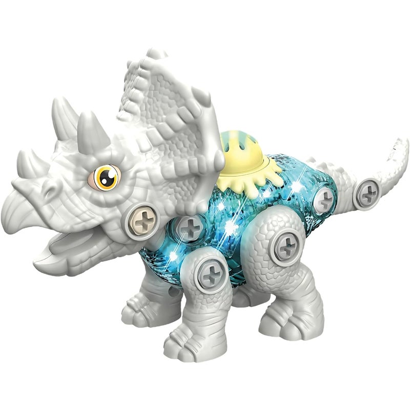 ThinkerPlace DIY Sliding Dinosaur Kit Triceratops with Light & Sound | Learn About Fossils | Take Apart Dinosaur Toys | Build, Play & Learn | Toy for Kids Age 4+ | Science & Learning Toy - Image 1