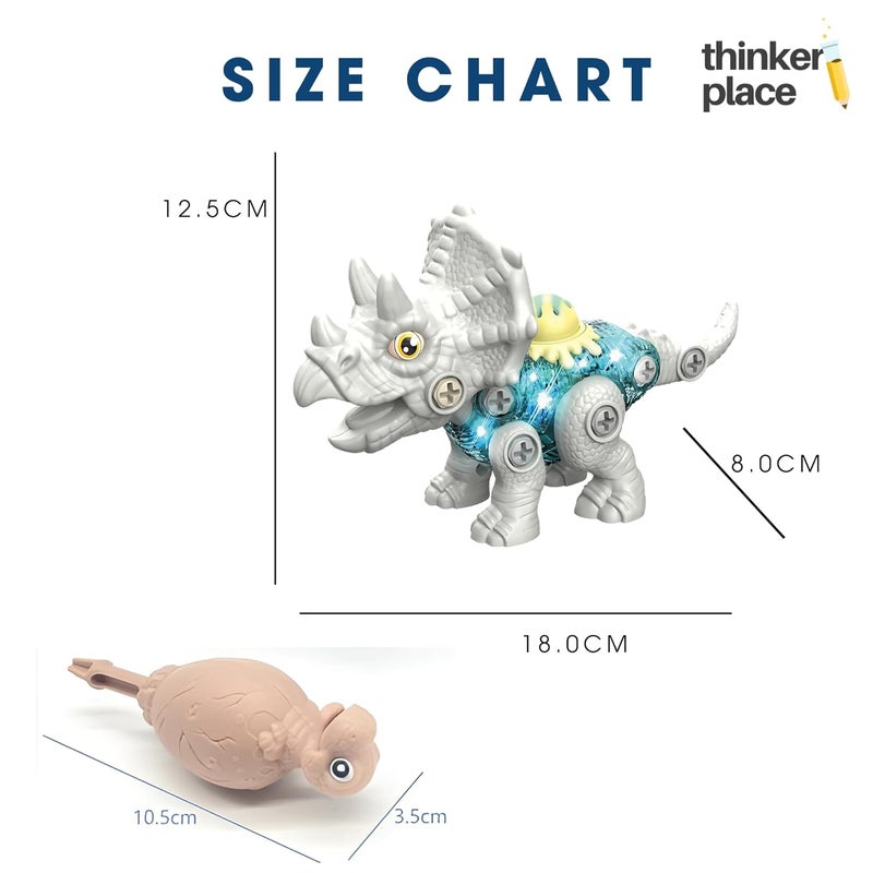 ThinkerPlace DIY Sliding Dinosaur Kit Triceratops with Light & Sound | Learn About Fossils | Take Apart Dinosaur Toys | Build, Play & Learn | Toy for Kids Age 4+ | Science & Learning Toy - Image 5