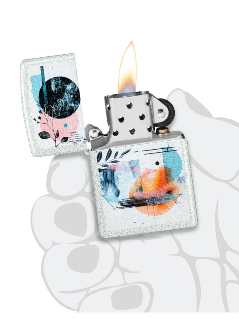 Zippo Abstract Collage Design Glacier Lighter (White) - Image 4