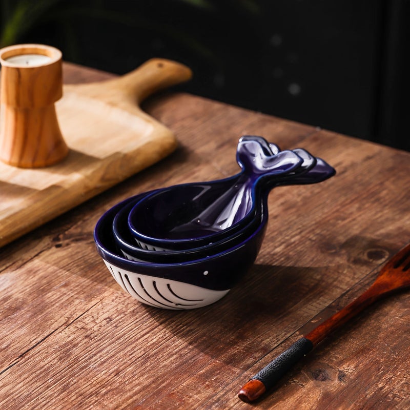 Whale Three Piece Ceramic Seasoning Dish Set for Home Restaurant - Image 5