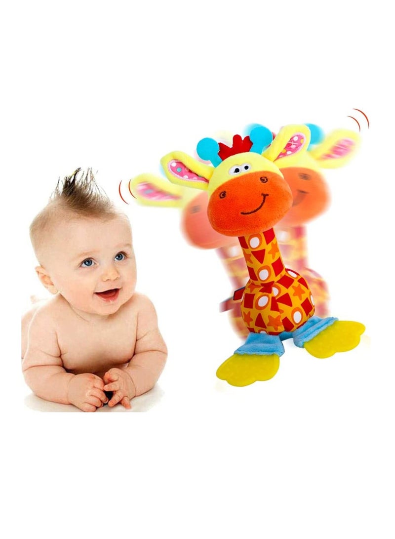 Excefore Baby Rattles Teething Toys, Baby Soft Rattles Shaker, Soft Silicone Ears for Teething Sleep Soother Teething Toy for 0 3 6 9 12 Month Newborn Infant Baby - Image 1