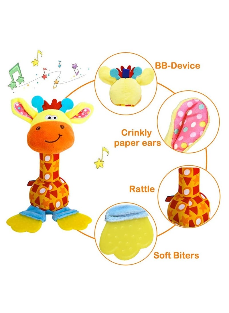 Excefore Baby Rattles Teething Toys, Baby Soft Rattles Shaker, Soft Silicone Ears for Teething Sleep Soother Teething Toy for 0 3 6 9 12 Month Newborn Infant Baby - Image 3