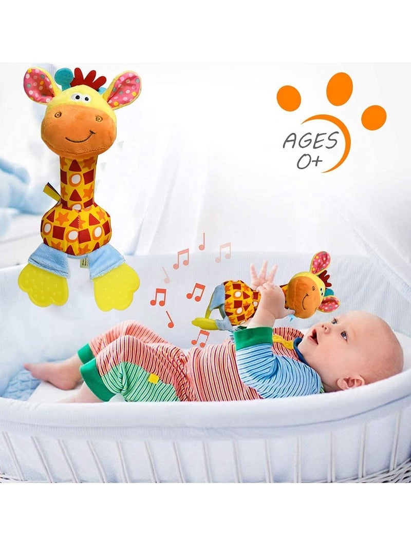 Excefore Baby Rattles Teething Toys, Baby Soft Rattles Shaker, Soft Silicone Ears for Teething Sleep Soother Teething Toy for 0 3 6 9 12 Month Newborn Infant Baby - Image 2