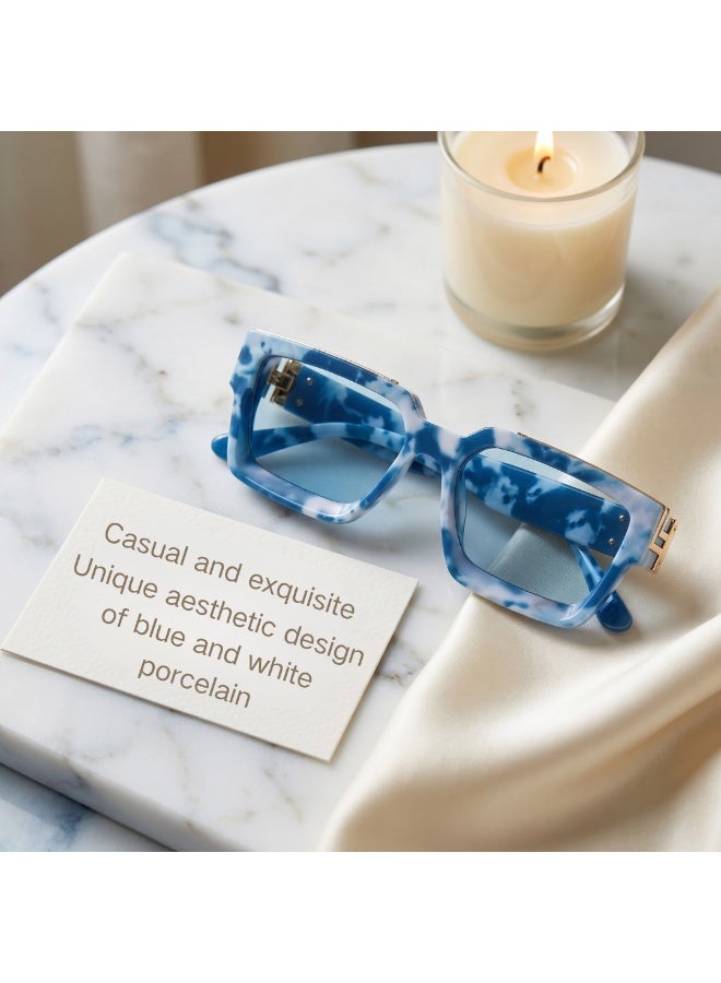 European American Trendy Square Eyewear For Men & Women, Premium Clear Quality Lenses Daily Casual Glasses, Delicate Eyeglasses Complete With Luxury Gift Box For Daily Wear - Image 4
