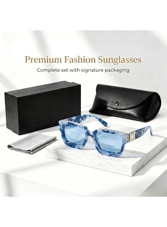 European American Trendy Square Eyewear For Men & Women, Premium Clear Quality Lenses Daily Casual Glasses, Delicate Eyeglasses Complete With Luxury Gift Box For Daily Wear - Image 1