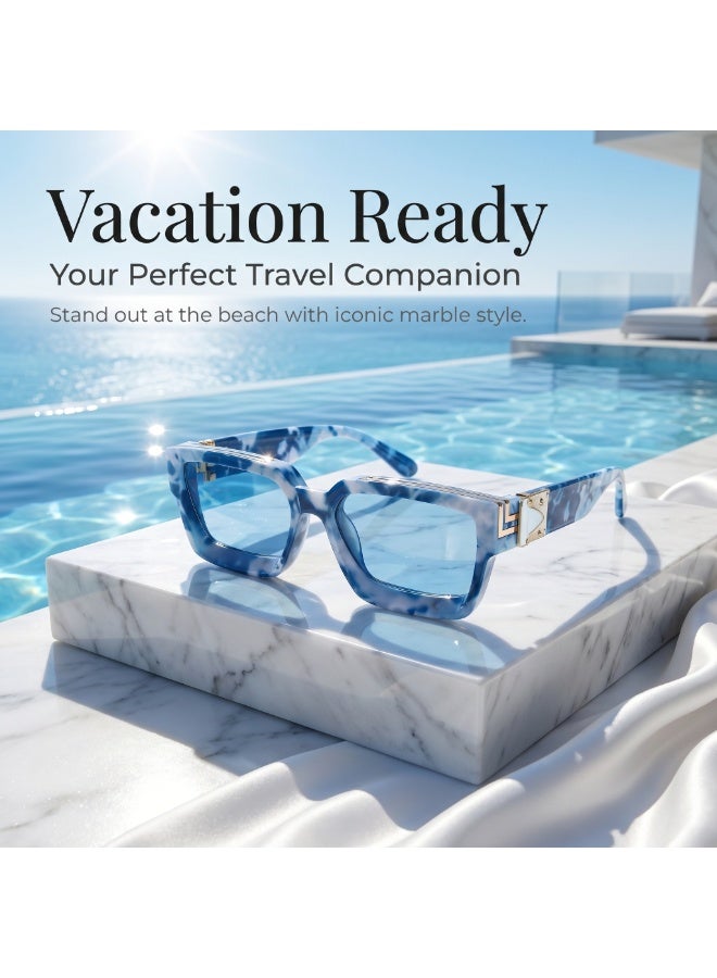 European American Trendy Square Eyewear For Men & Women, Premium Clear Quality Lenses Daily Casual Glasses, Delicate Eyeglasses Complete With Luxury Gift Box For Daily Wear - Image 3