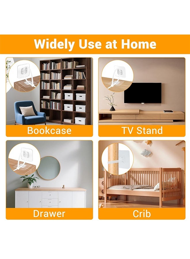 No-drill Furniture Fixing Adhesive 30PCS (20 cable tie buckles, 10 cable ties), Used for Baby Safety Protection, Adjustable Anti-Tip Furniture Wall Straps, Protecting Children and Pets from Furniture Tipping Over, Such as Dressers and Bookshelves. - Image 4