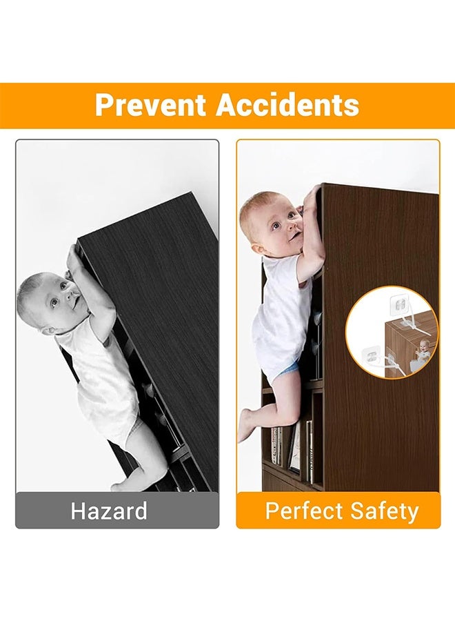 No-drill Furniture Fixing Adhesive 30PCS (20 cable tie buckles, 10 cable ties), Used for Baby Safety Protection, Adjustable Anti-Tip Furniture Wall Straps, Protecting Children and Pets from Furniture Tipping Over, Such as Dressers and Bookshelves. - Image 3