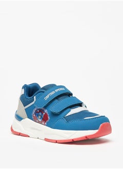 MARVEL Marvel Captain America Print Sneakers with Hook and Loop Closure  - Image 1