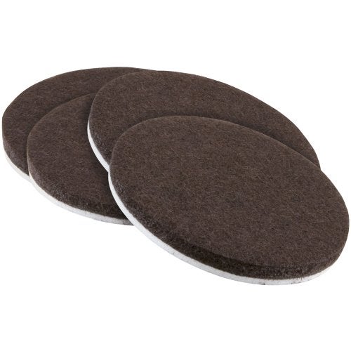 Soft Touch وسادات أثاث من الفelt ذاتية اللصق SoftTouch – 2-1/2" دائرية لحماية الأرضيات الثقيلة من الخشب، البلاط واللامينيت – مقاومة للخدوش، تقلل الضوضاء، بني، 4 قطع - Image 3