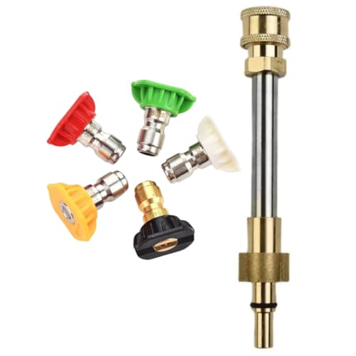 JPT Combo 5-Piece 1/4-Inch Quick Connect Universal Pressure Washer Nozzle Tips And Pressure Washer Adapter Compatible With Bosch AQT - Image 1