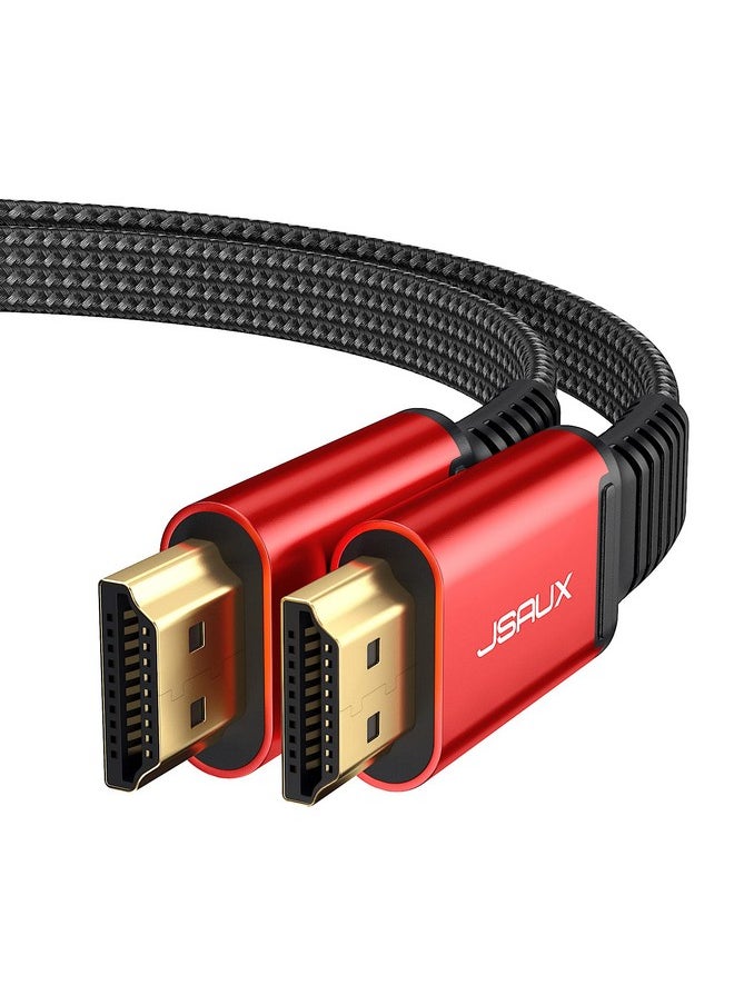 JSAUX 4K Hdmi Cable 10Ft Flat Slim Hdmi 2.0 Cable High Speed 18Gbps Hdmi To Hdmi Cord Support 3D 4K@60Hz 2160P Hd 1080P Audio Return(Arc) Ethernet Compatible With Uhd Tv Playstation Ps4 Ps3 Red  - Image 1