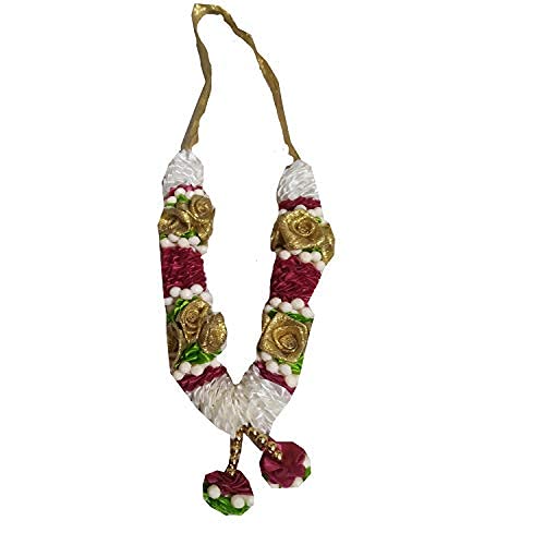 Salvus APP SOLUTIONS Multicolor Artificial Flowers Beautiful GarlandPooja Haar Mala for Small Idols Photo Frames for Temple Home Festive Decor 8 Inch - Image 4