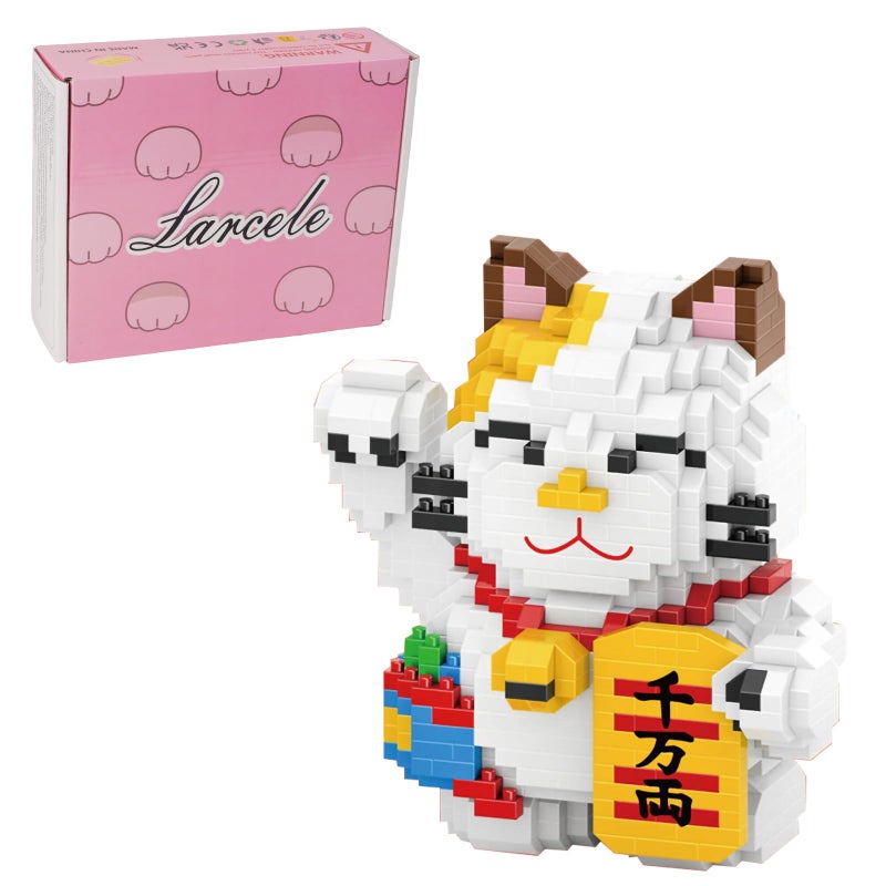 Larcele Cat Micro Building Blocks Pet Mini Building Toy Bricks1163 Pieces KLJM02 Fortune CatModel 4569 - Image 4