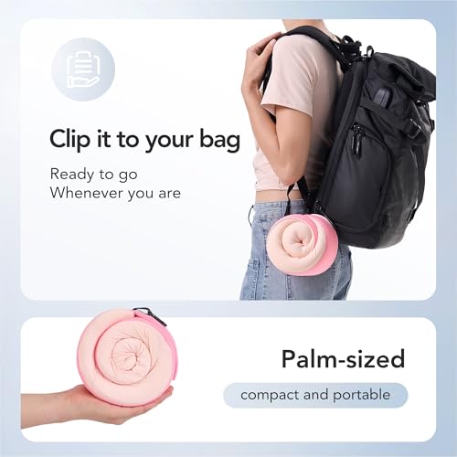 KPNEOL Travel Pillow, 100% Pure Memory Foam Travel Neck Pillow Airplane Neck Support Ergonomic Design for Traveling Suitable for Airplanes,Offices and Cars-Cooling Silk Pink - Image 5