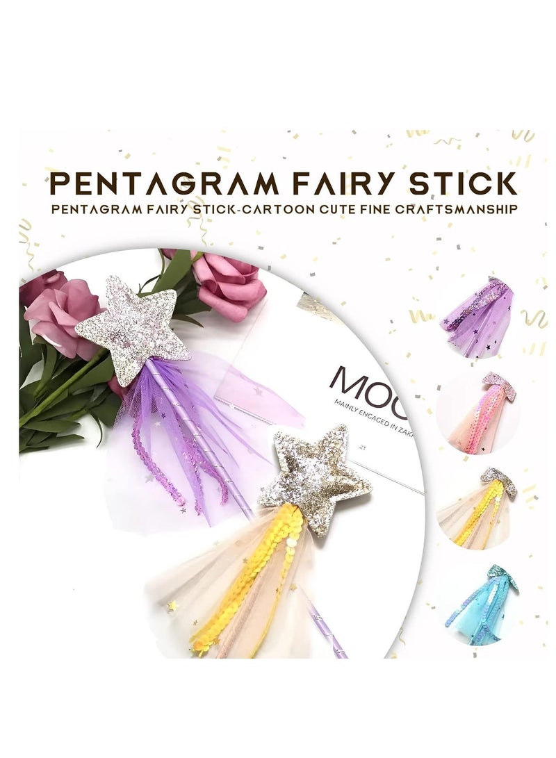 4 Pcs Fairy Wands for Girls Princess Wands for Kids Party Cosplay Costume Wedding Birthday Party Accessories - Image 2