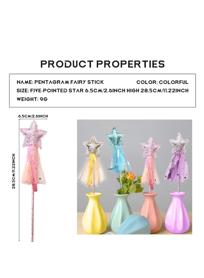 4 Pcs Fairy Wands for Girls Princess Wands for Kids Party Cosplay Costume Wedding Birthday Party Accessories - Image 4