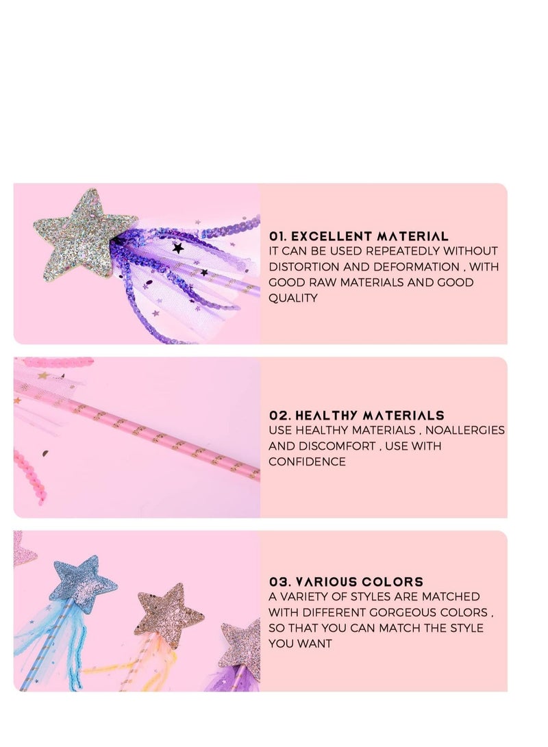 4 Pcs Fairy Wands for Girls Princess Wands for Kids Party Cosplay Costume Wedding Birthday Party Accessories - Image 3