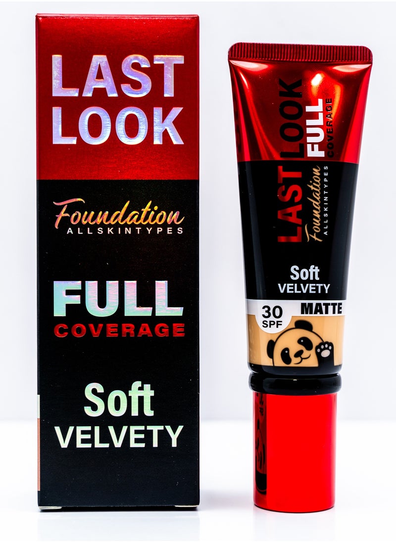 Last Look - Full Coverage Soft Velvety Foundation SPF 30, Matte Finish, All Skin Types - No. 103 - Image 1