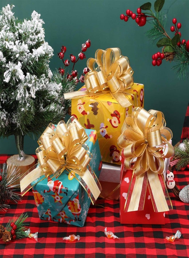 WILLBOND 20 Pieces 6 Inch Pull Bows Gift Wrapping Ribbon Pull Bows for Valentine Wedding Baskets Christmas Multicolor Wrap Accessory for Gift Present Holiday Decor(Gold) - Image 2
