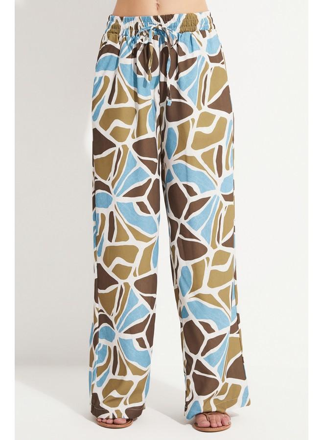 JUNE Exclusive Patterned Kimono Trouser Set Multicolor - Image 5