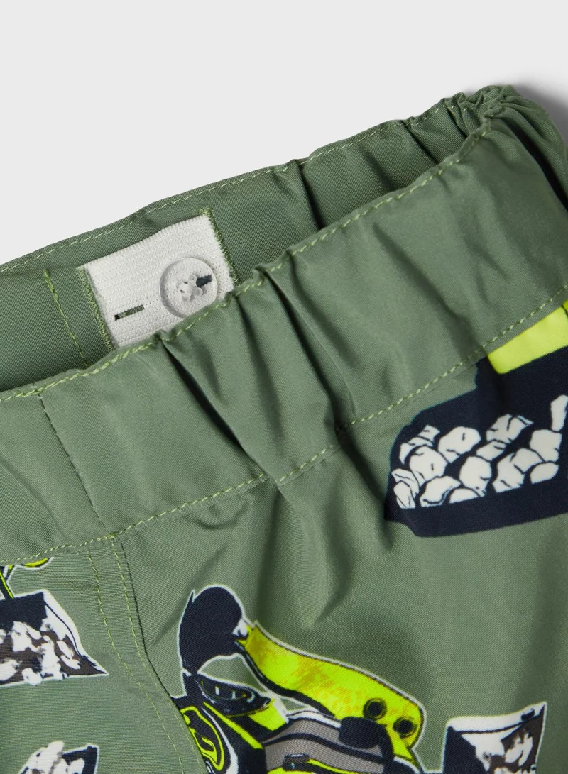 NAME IT Kids Road Roller Print Swim Shorts