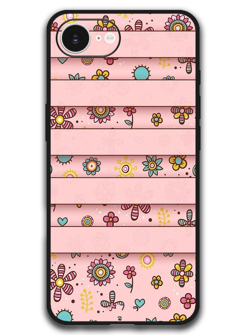 Theodor Case Compatible with Apple iPhone 17e / 16e 6.1 Inch Protection Shockproof Bumper Cover - Small Flowers - Image 1