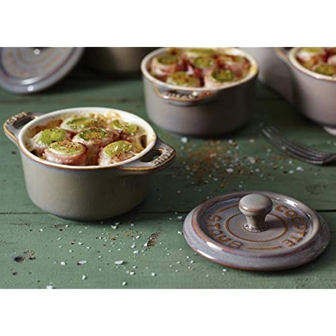 STAUB Ceramic 10Cm Grey Mini Cocotte High Grade Ceramic Enamelled Surface Suitable For Microware Oven And Freezer Dishwasher Safe - Image 4