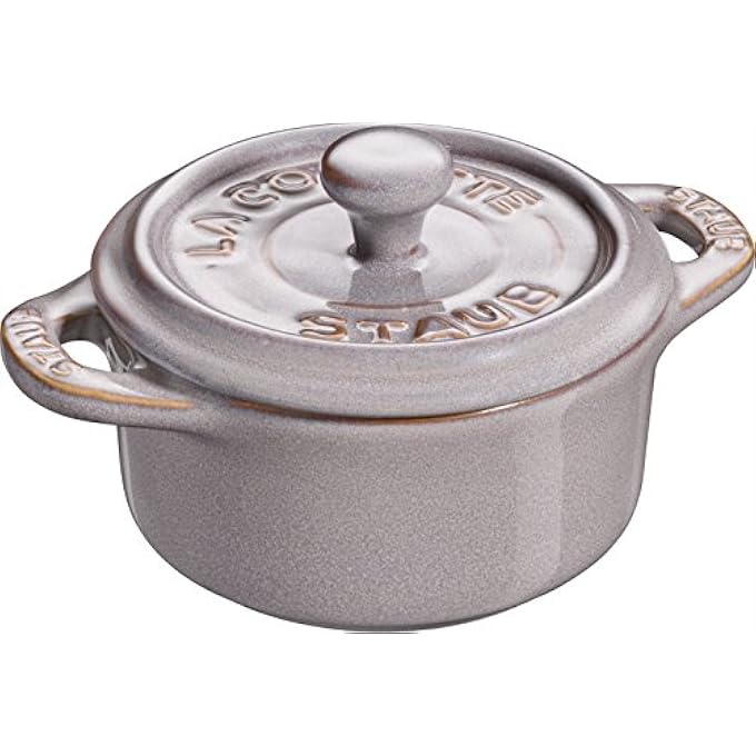 STAUB Ceramic 10Cm Grey Mini Cocotte High Grade Ceramic Enamelled Surface Suitable For Microware Oven And Freezer Dishwasher Safe - Image 1