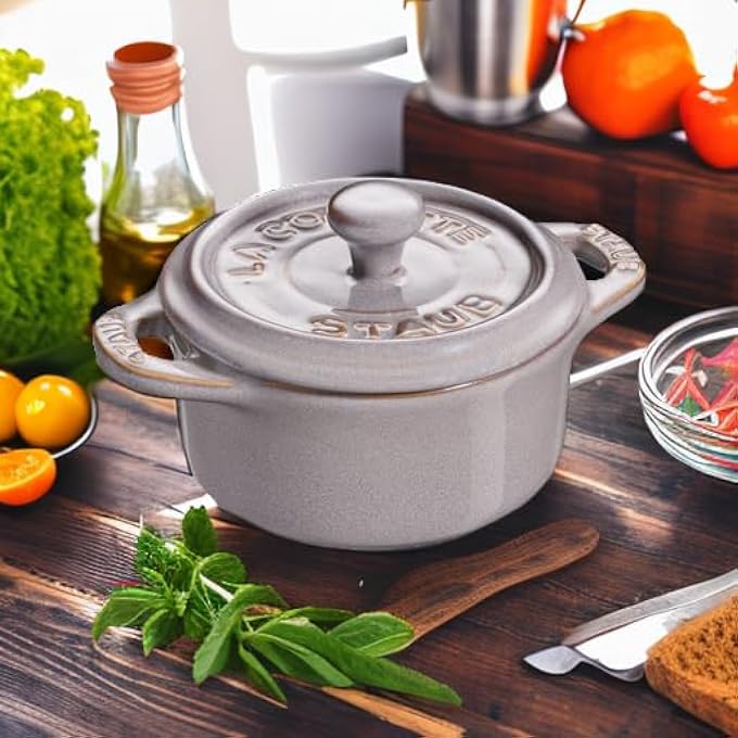 STAUB Ceramic 10Cm Grey Mini Cocotte High Grade Ceramic Enamelled Surface Suitable For Microware Oven And Freezer Dishwasher Safe - Image 5