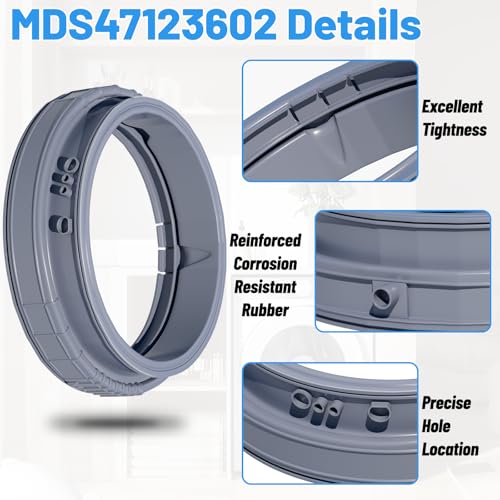 Alvar Upgraded MDS47123602 Washer Door Boot Gasket Compatible with LG Washer Door Boot Seal MDS64237202 Kenmore Door Boot Seal MDS64237201, WM3050CW, WM3170CW, WM3370HWA, WM3250HWA, WM3670HWA Door Gasket - Image 3