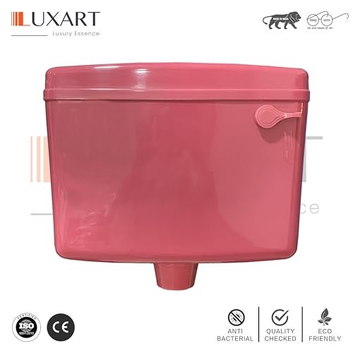 LUXART 8 LTR Wall Mounted Magenta Flush Tank for Toilet - Polypropylene Smart PVC Slim Cistern | Side Handle Front Flushing with Air Freshener & Complete Kit - Image 3