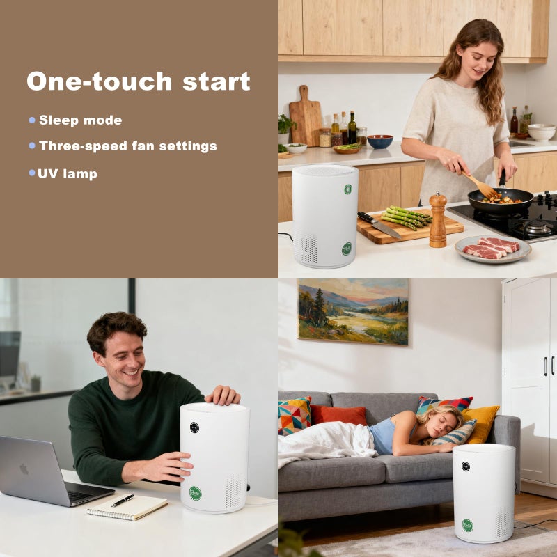 Arint Air Purifiers for Bedroom,H13 True HEPA Air Purifier with 5-Layer Filtration for Pollen/Smoke/Dust/Pet Dander/Odor/Hair,Portable Small Air Purifiers for Home/Office/Living Room(KJ80A White) - Image 5