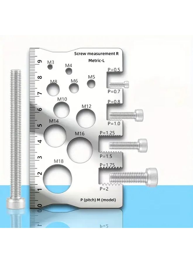 1pc 304 Stainless Steel Screw Gauge Precision Thread Pitch Measurement Heavy Duty Industrial Tool For Mechanical Engineering Manufacturing - Image 3
