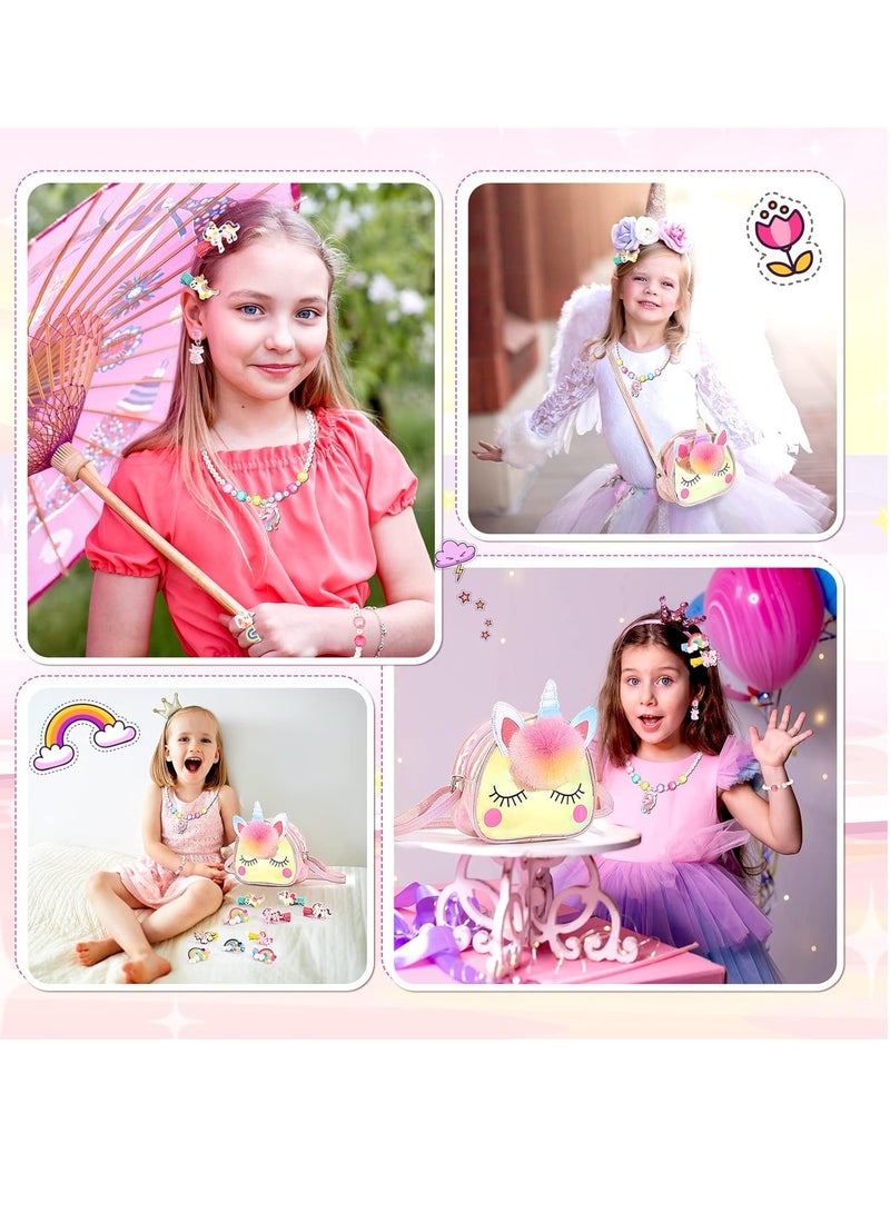 Kids Jewellery Sets for Girls Unicorn Toys for 2 to 12 Year Olds Girls Birthday Presents Unicorn Bag - Image 5