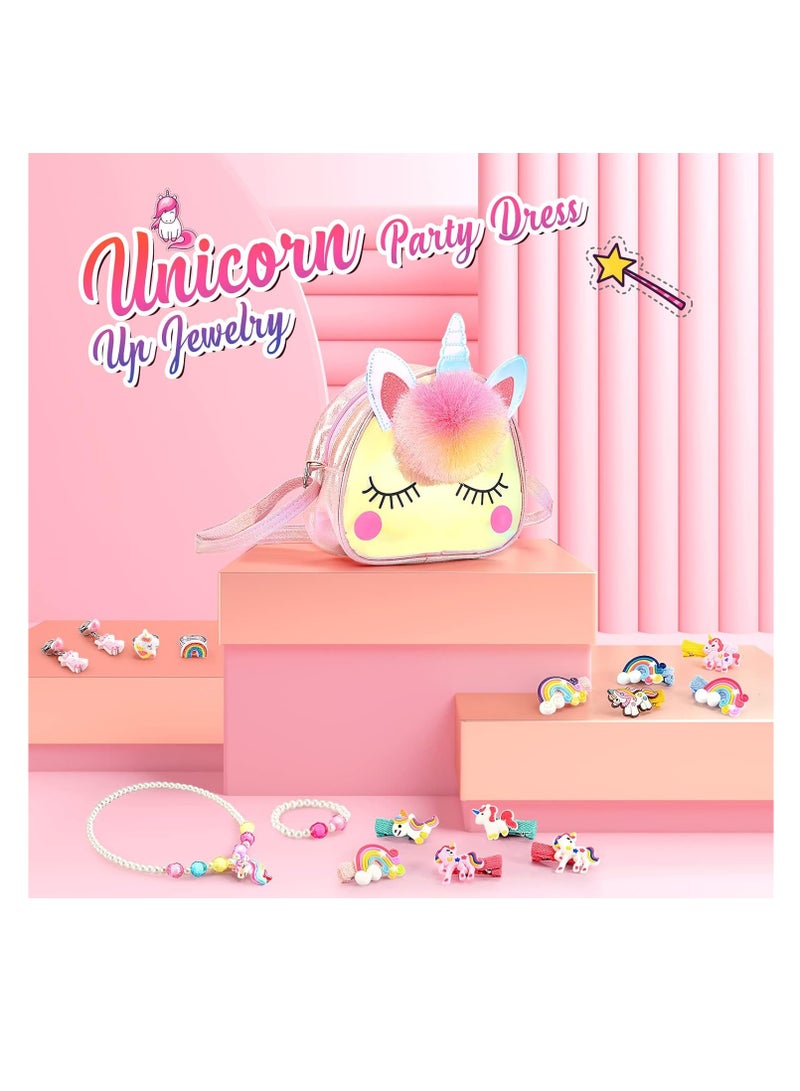 Kids Jewellery Sets for Girls Unicorn Toys for 2 to 12 Year Olds Girls Birthday Presents Unicorn Bag - Image 2