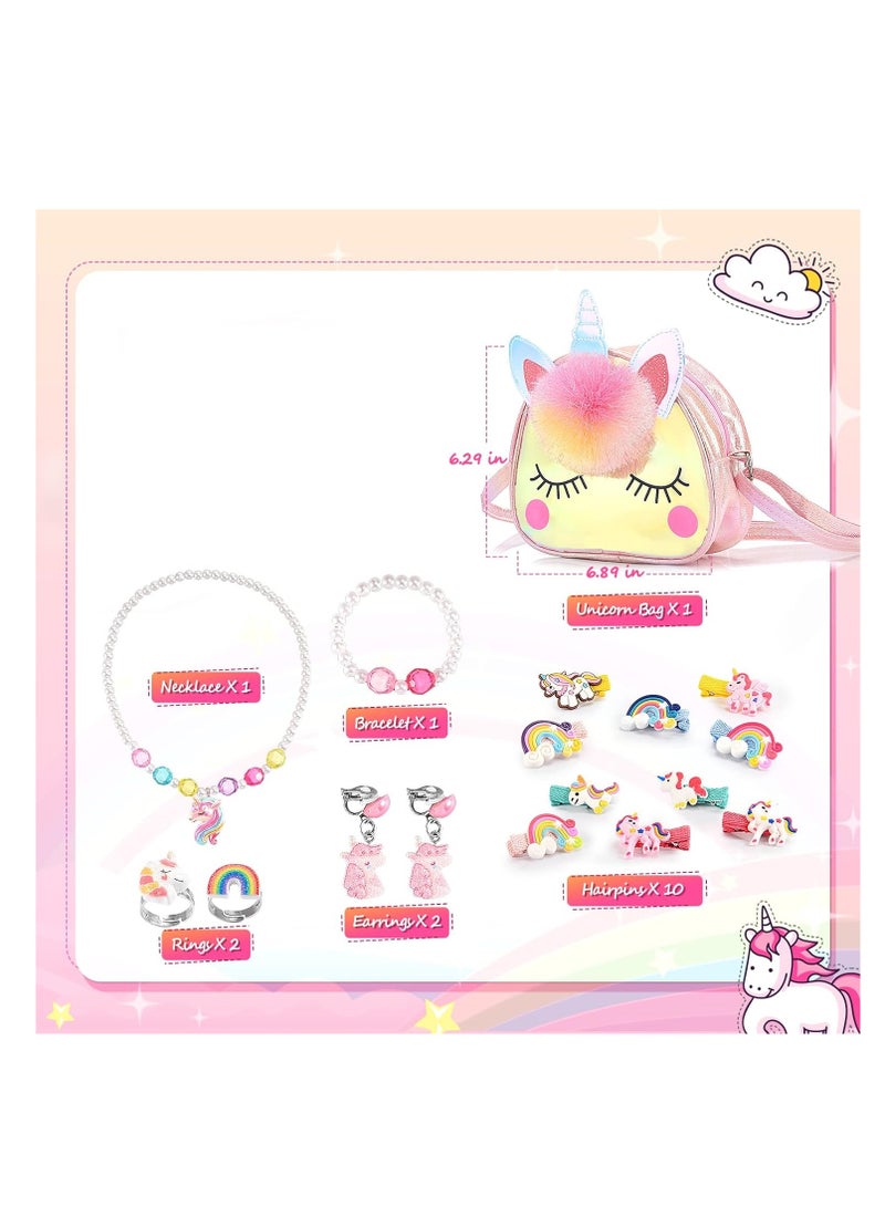 Kids Jewellery Sets for Girls Unicorn Toys for 2 to 12 Year Olds Girls Birthday Presents Unicorn Bag - Image 3