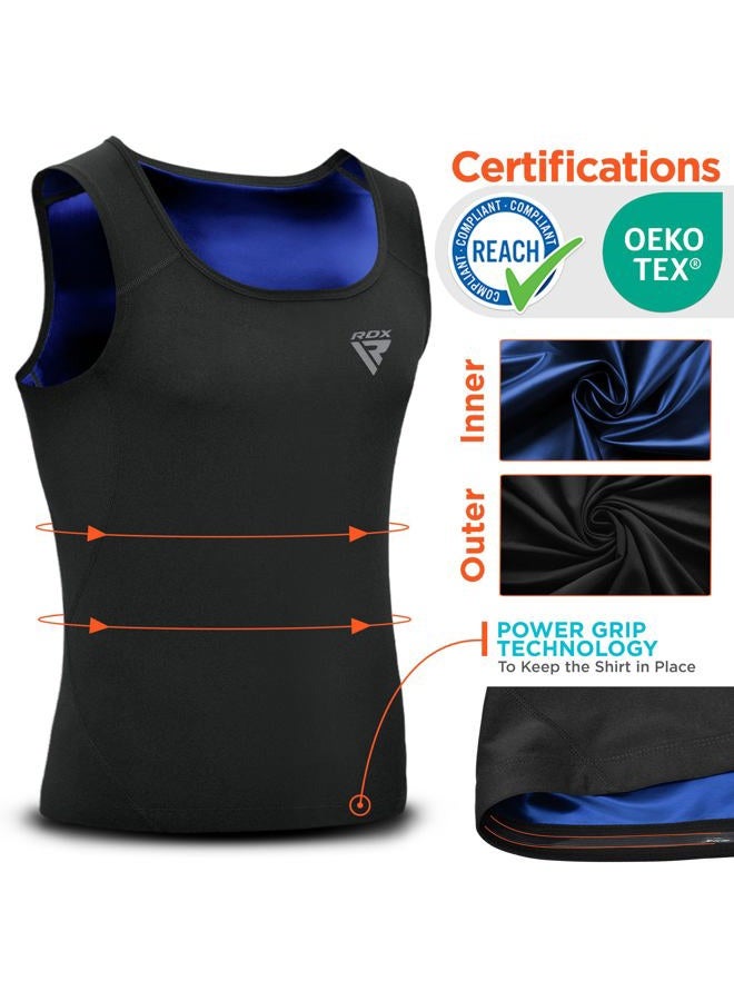 Rdx Men Sauna Vest, Sweat Workout Shirt, Waist Trainer, Corset, Compression Body Shaper Zipper and Seamless - Image 2